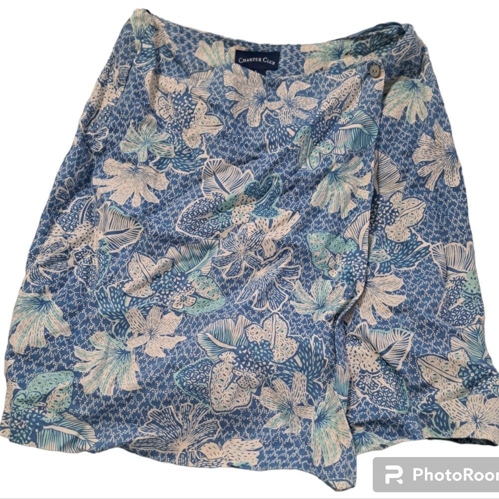 Charter Club Linen Floral Skirt Suit